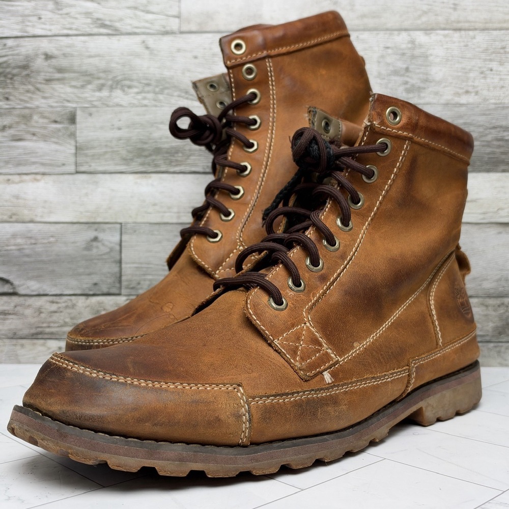 Timberland Earthkeeper Boots - Men's 13 - Brown Leather Lace-Up Ankle Round Toe